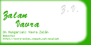 zalan vavra business card